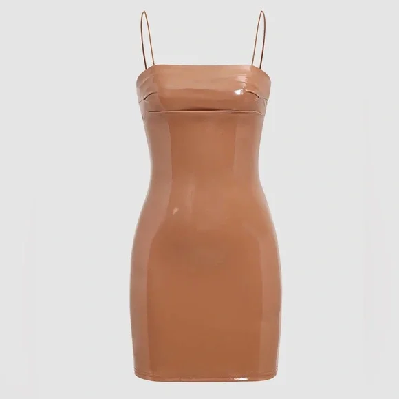 glossy bodycon dress Glossy Bodycon Thin Strap Dress main image 0